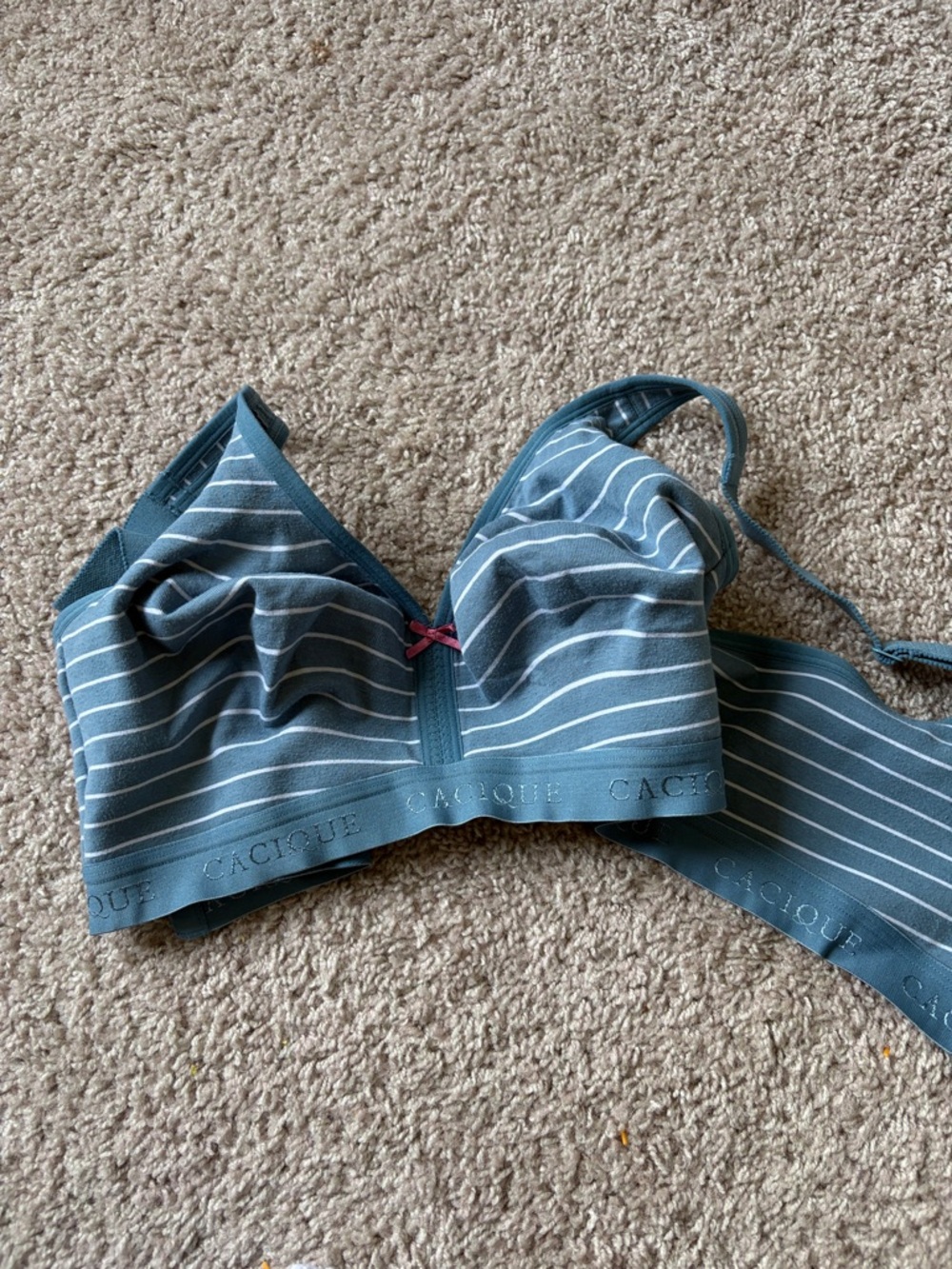 Cacique Lane Bryant plus size Striped Wireless Bra 42d